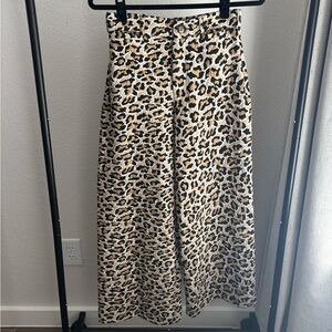 Maeve by Anthropologie Leopard Pants | Textured Wide-Leg | 27